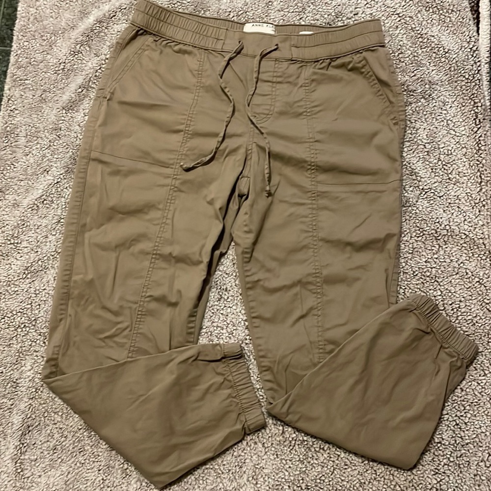 Anne Klein Dark Tan Cotton Blend Joggers Size 6